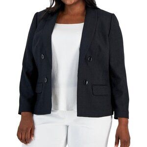 Kasper Womens Shawl Collar Blazer Jacket Black, Plus Size 24W MSRP $149